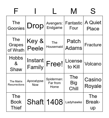 Movies_06202026 Bingo Card