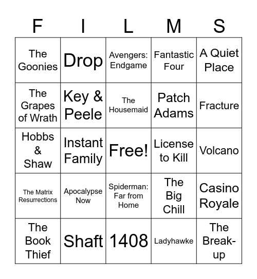 Movies_06202026 Bingo Card