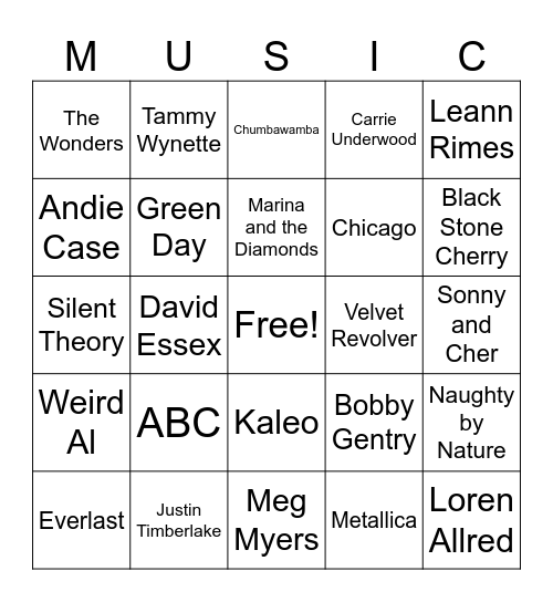 Music_06202026 Bingo Card