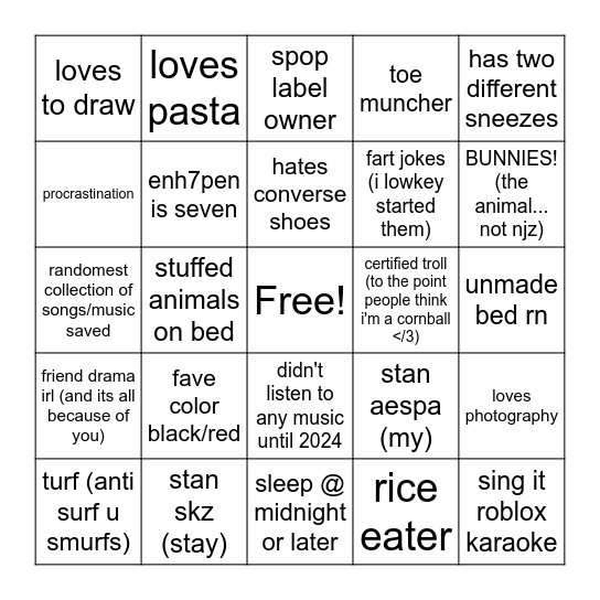 ena bingo Card