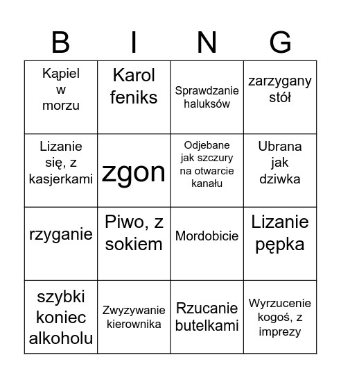 Bingo logistyczne Bingo Card