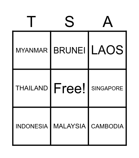 SEA BINGO Card