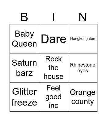 Gorillaz Bingo Card