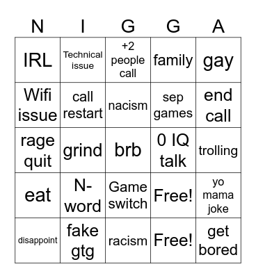 call with bro Bingo Card