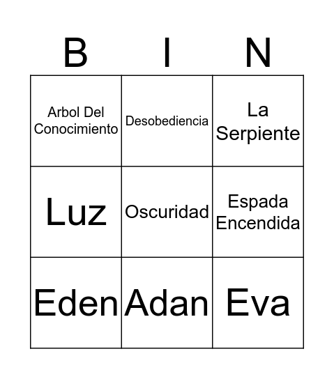 La Creacion Bingo Card