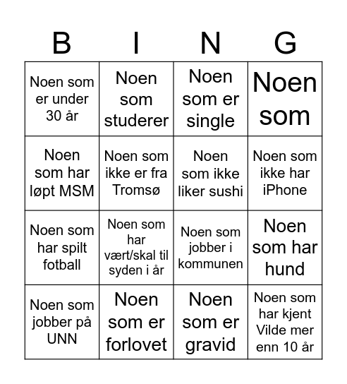 Finn en venn <3 Bingo Card