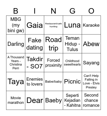ARMAND Bingo Card