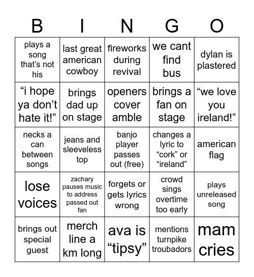 zb26 Bingo Card