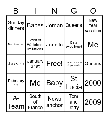 BABY BINGO Card