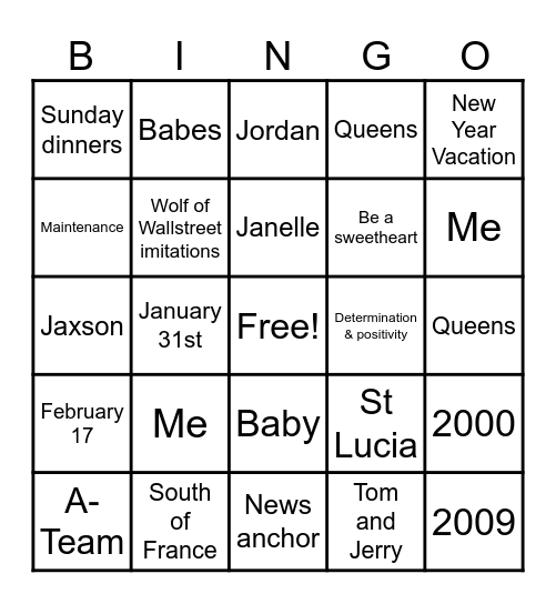 BABY BINGO Card