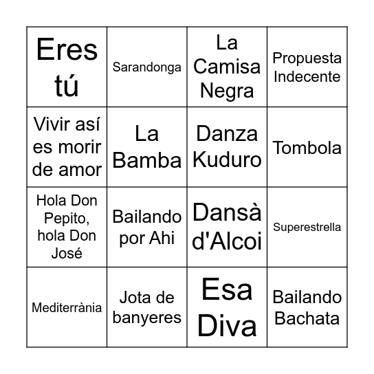 Bingo Carrascalero Bingo Card