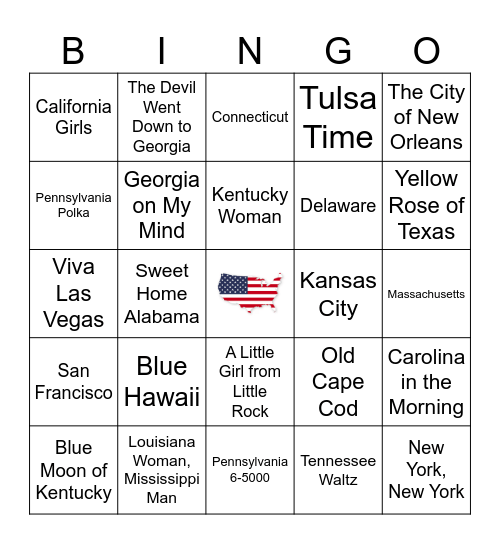 United States Bingo Card