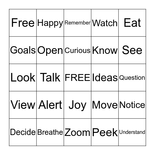 Concentrate! Bingo Card