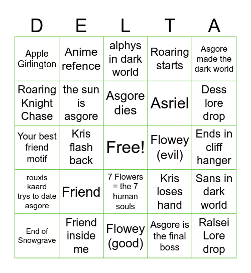 Chapter 5 Bingo Card