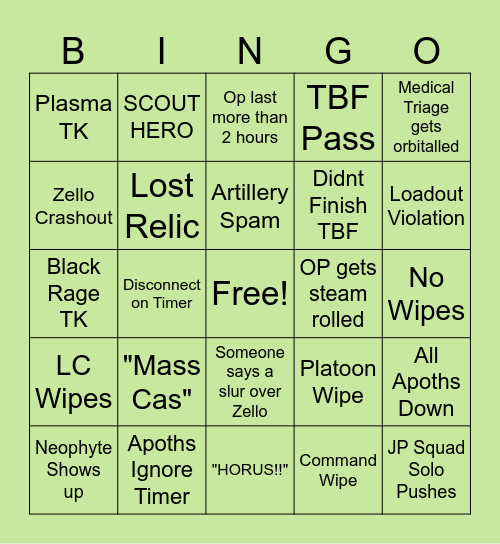 3rd Comp BA TBF Bingo Card