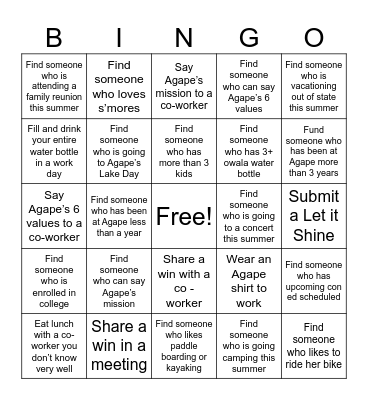 Summer Luck Duck Day BINGO Card