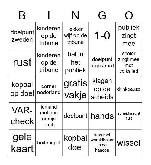 WK BINGO Card