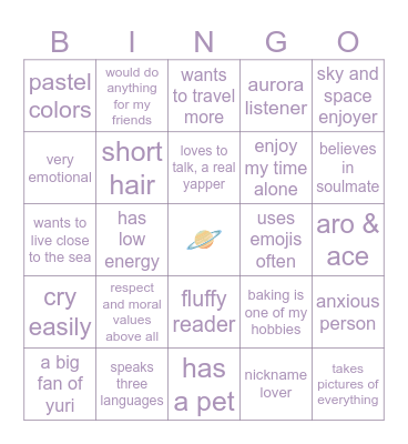 Ann's Bingo Card
