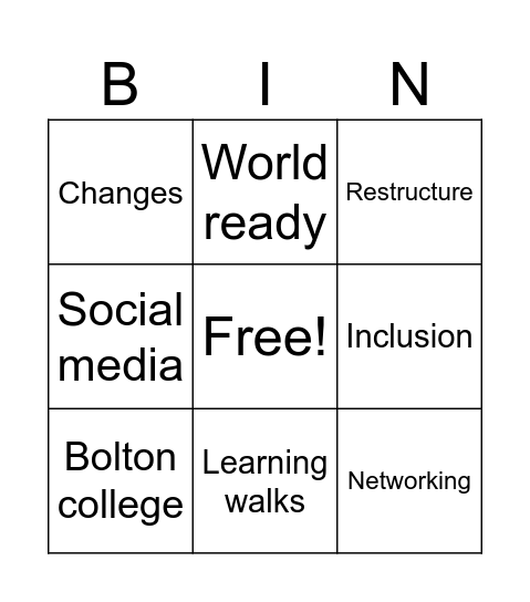 Principalship Bingo Card