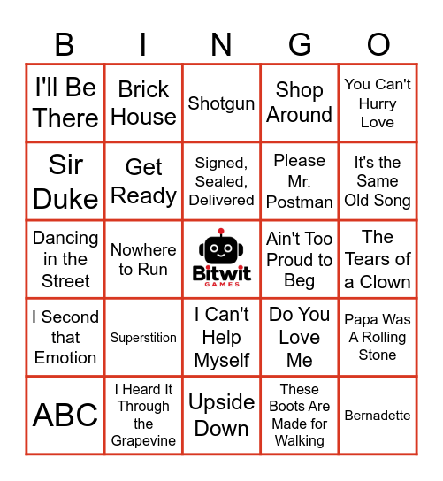 6.24.26 MOTOWN MAGIC Bingo Card