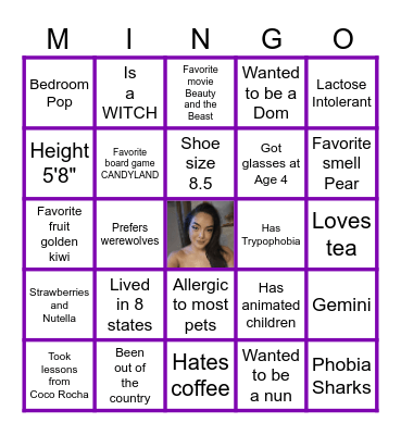 BIRTHDAY GIRL MINGO!! Bingo Card