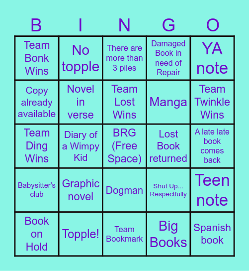 The Book Return Game Bingo! Bingo Card