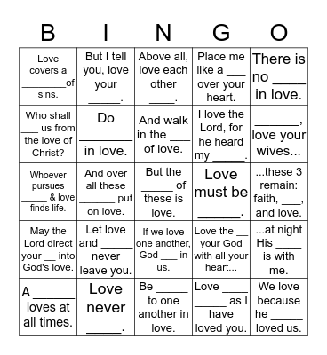 This Is Love  Bingo Card