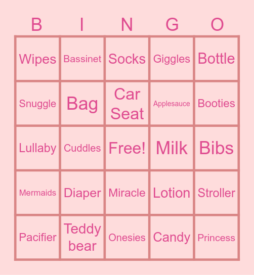 Venus & Phil Baby Shower Bingo! Bingo Card