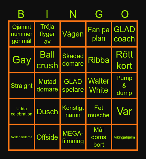 Swingo Bingo Card