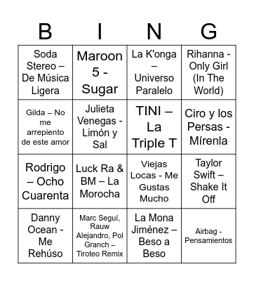 Cumple Marti Bingo Card
