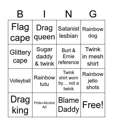 DC Pride Bimgo Bingo Card