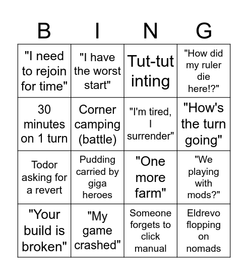 Guthuk Bingo Card