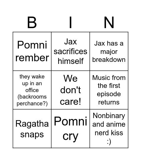 TADC finale miniature (elegünk van) Bingo Card