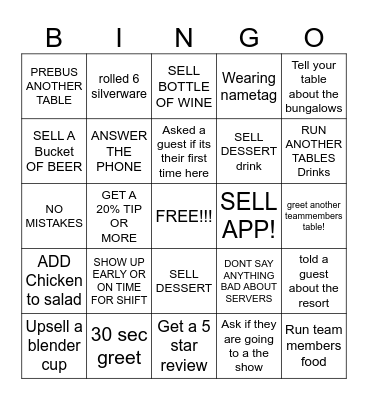 SERVER BINGO Card