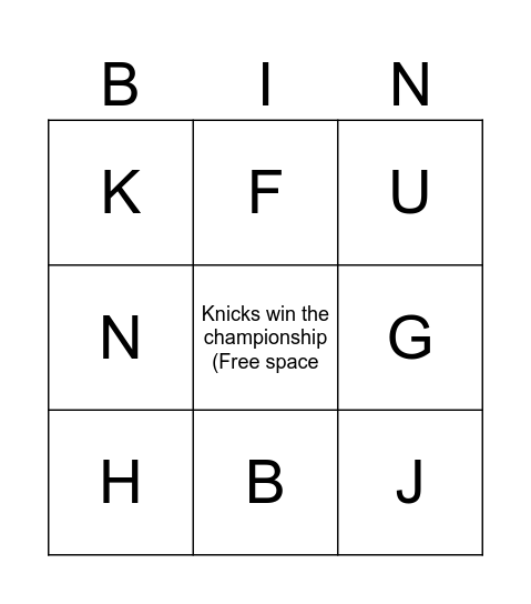Summer  test Bingo Card