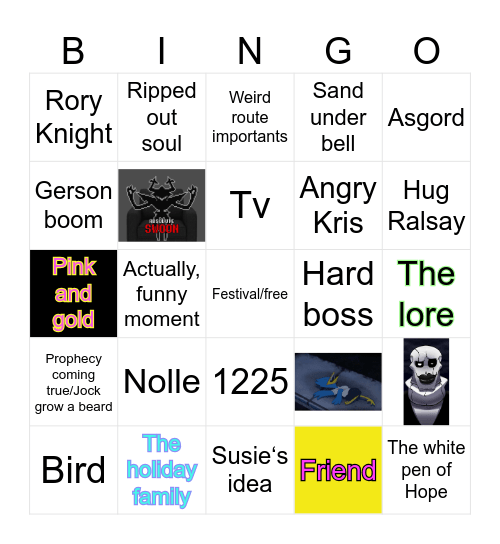 Deltarune C 5 Bingo Card