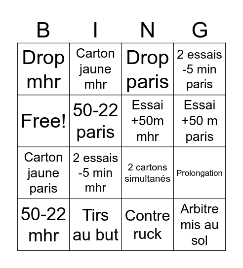 SF - MHR Bingo Card