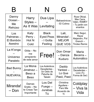 Cumple Martu Bingo Card
