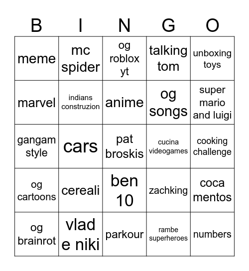 og bingo Card