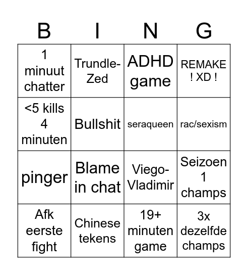 ARAMO Bingo Card