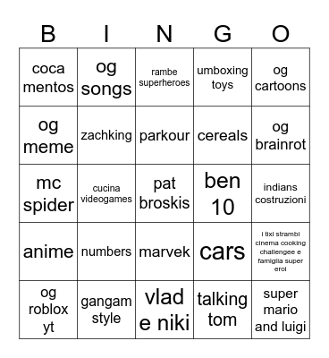 og bingo Card