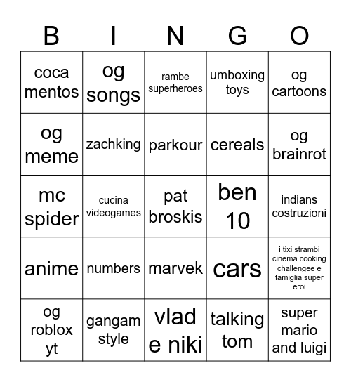 og bingo Card