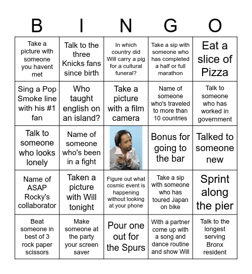 Will's Bday Bingo Card