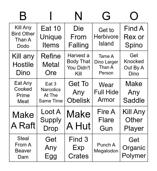 Ark Bingo Card