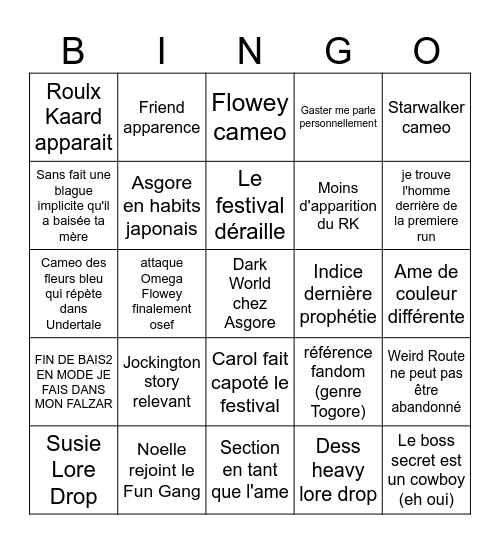 Chapitre 5 Bingo Card