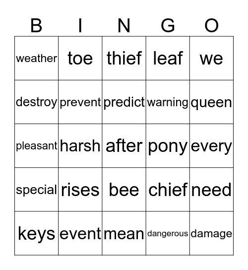 2nd Grade Wonders Unit 3 Week 4 Bingo Card