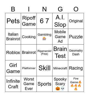 Poki Bingo 2 Bingo Card