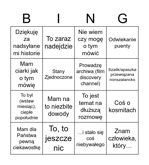 Bernatowicz Bingo Card