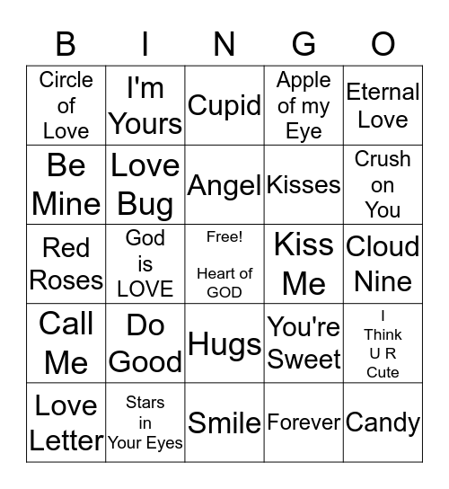 Be Mine - Valentine Bingo Card
