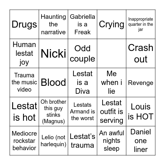 TVL EP3 Bingo Card